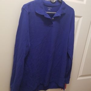 Lands End royal blue long sleeve polo